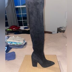 Steve Madden Black Suede Over the Knee Boots.
